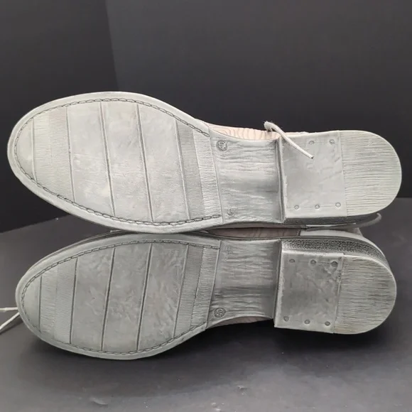 Portofino Women's Gray/White Leather Lace-up Booties With Side Zipper, Size 40. - Picture 7 of 11